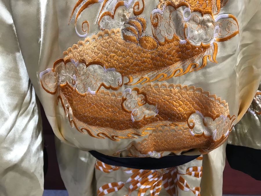 JUST ADDED - Men's Large Kimono Robe Reversible Chinese Silk Embroidery [Photo 19]