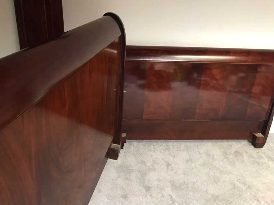CORRECTION QUEEN SIZE - Gorgeous Mahogany Wood Ralph Lauren Henredon QUEEN Sleigh Bed - Very Heavy - Missing Hardware Screws [Photo 6]