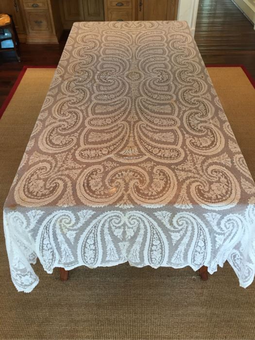 Vintage Battenberg Lace Tablecloth 121' X 60' [Photo 6]