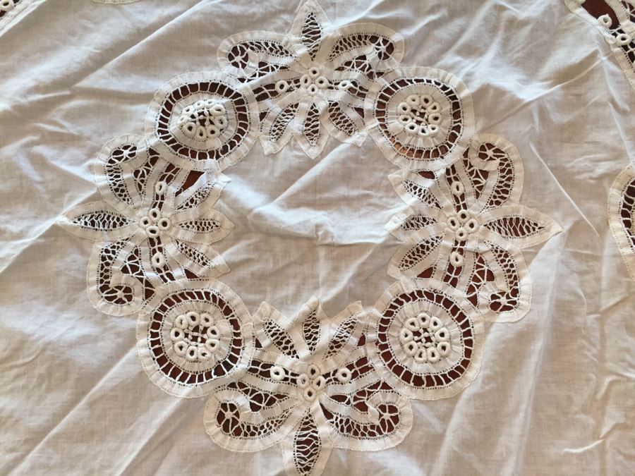 Pair Of Vintage Battenberg Lace Tablecloths 94'R And 74'R [Photo 6]