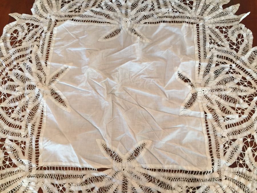 Pair Of Vintage Battenberg Lace Tablecloths 94'R And 74'R [Photo 4]