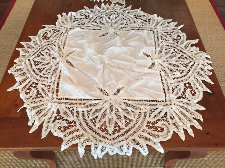 Pair Of Vintage Battenberg Lace Tablecloths 94'R And 74'R [Photo 2]
