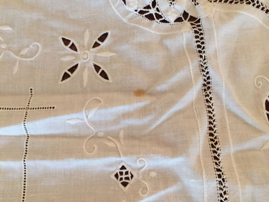 Pair Of Vintage Battenberg Lace Tablecloths 47'W And 40'W [Photo 6]