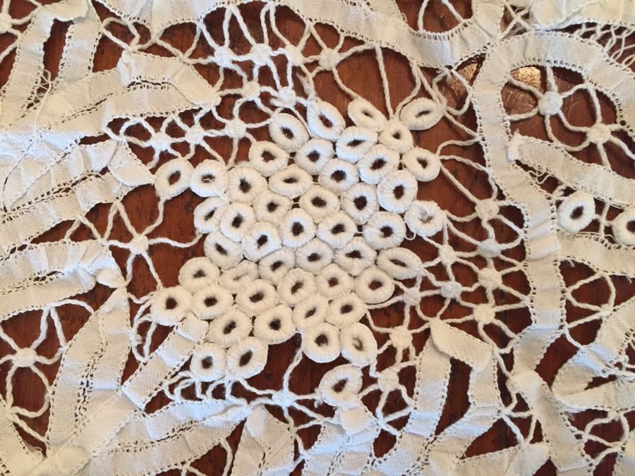 Pair Of Vintage Battenberg Lace Tablecloths 47'W And 40'W [Photo 10]