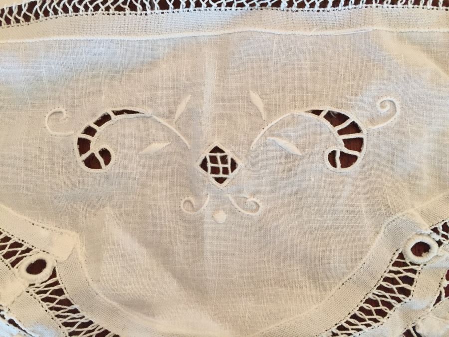 Pair Of Vintage Battenberg Lace Tablecloths 47'W And 40'W [Photo 5]