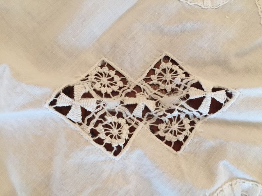 Pair Of Vintage Battenberg Lace Tablecloths 47'W And 40'W [Photo 11]