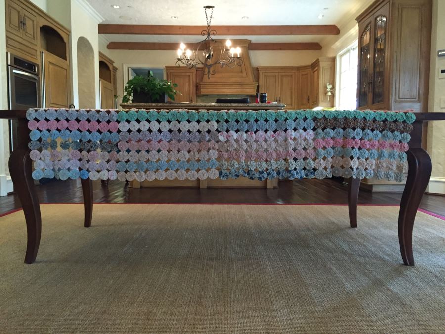 Large Handmade Tablecloth Quilt 73' X 62' [Photo 2]