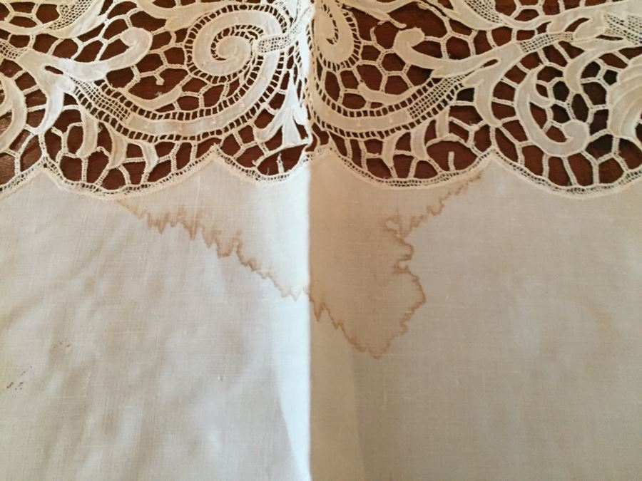 Set Of (3) Vintage Battenberg Lace Tablecloths