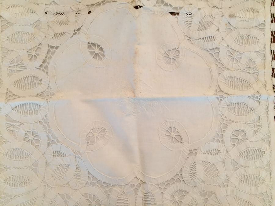 Set Of (3) Vintage Battenberg Lace Tablecloths