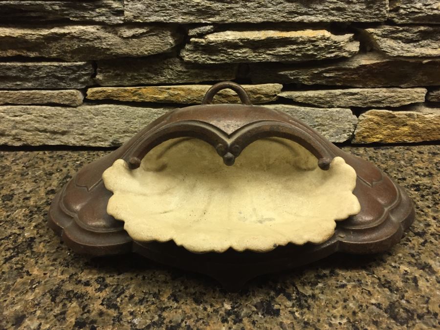 Antique French Metal Lavabo - Bottom Basin Has Been Repaired With Tack Welds - Signed A.P [Photo 16]