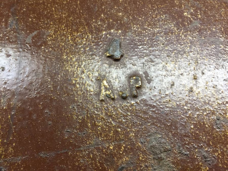 Antique French Metal Lavabo - Bottom Basin Has Been Repaired With Tack Welds - Signed A.P [Photo 20]
