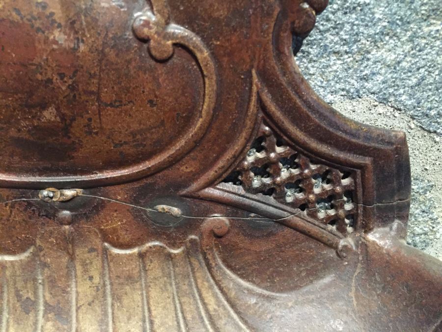 Antique French Metal Lavabo - Bottom Basin Has Been Repaired With Tack Welds - Signed A.P [Photo 9]