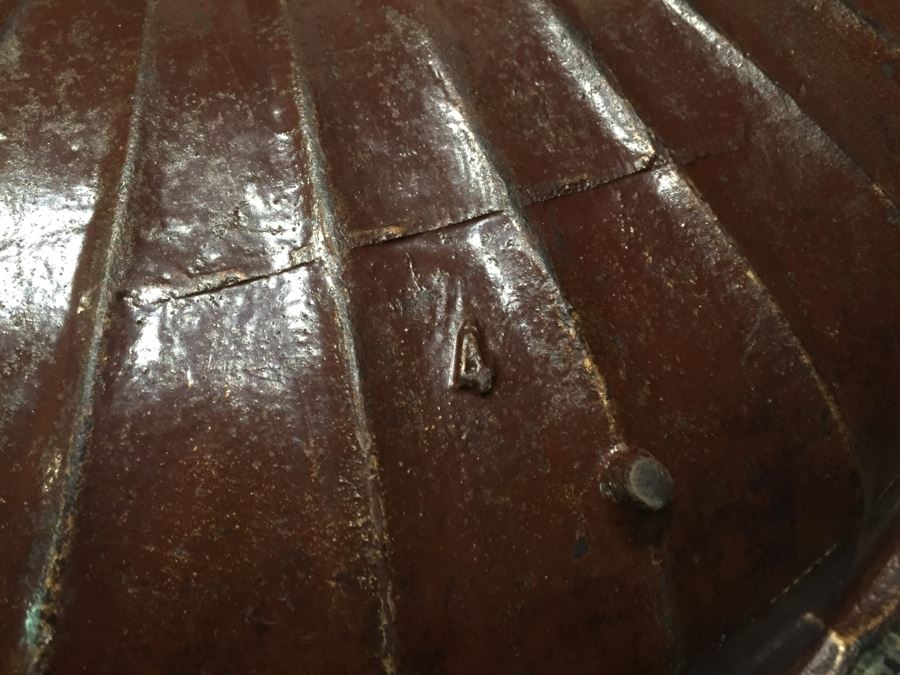 Antique French Metal Lavabo - Bottom Basin Has Been Repaired With Tack Welds - Signed A.P [Photo 13]