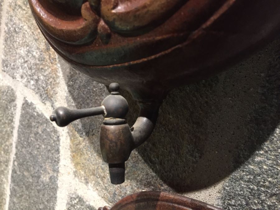 Antique French Metal Lavabo - Bottom Basin Has Been Repaired With Tack Welds - Signed A.P [Photo 7]