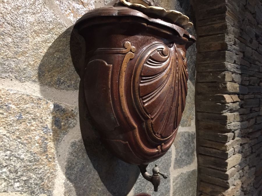 Antique French Metal Lavabo - Bottom Basin Has Been Repaired With Tack Welds - Signed A.P [Photo 6]