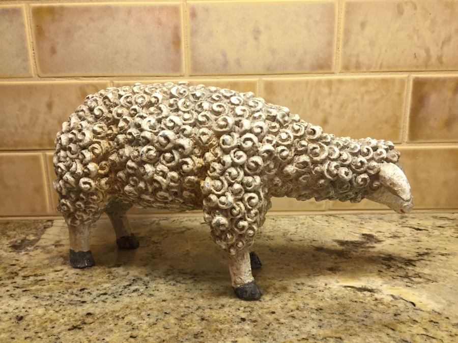 Collection Of (2) Painted Metal Rams And (2) Sheep Animal Figurines [Photo 4]