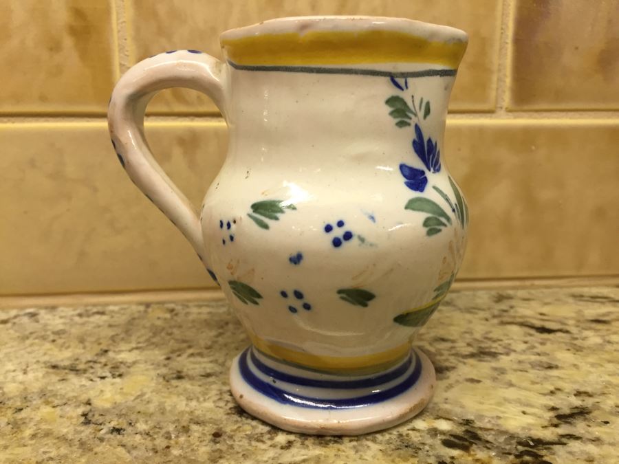 Set Of (3) Antique Signed Henriot Quimper France Hand Painted Pitchers 7', 6', 4' [Photo 18]