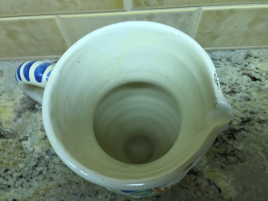 Set Of (3) Antique Signed Henriot Quimper France Hand Painted Pitchers 7', 6', 4' [Photo 13]