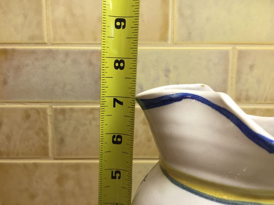 Set Of (3) Antique Signed Henriot Quimper France Hand Painted Pitchers 7', 6', 4' [Photo 2]