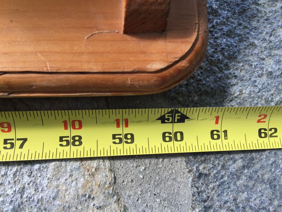 Wooden Wall Shelf With Carved Pigs 60'W X 9'D X 14'H [Photo 7]