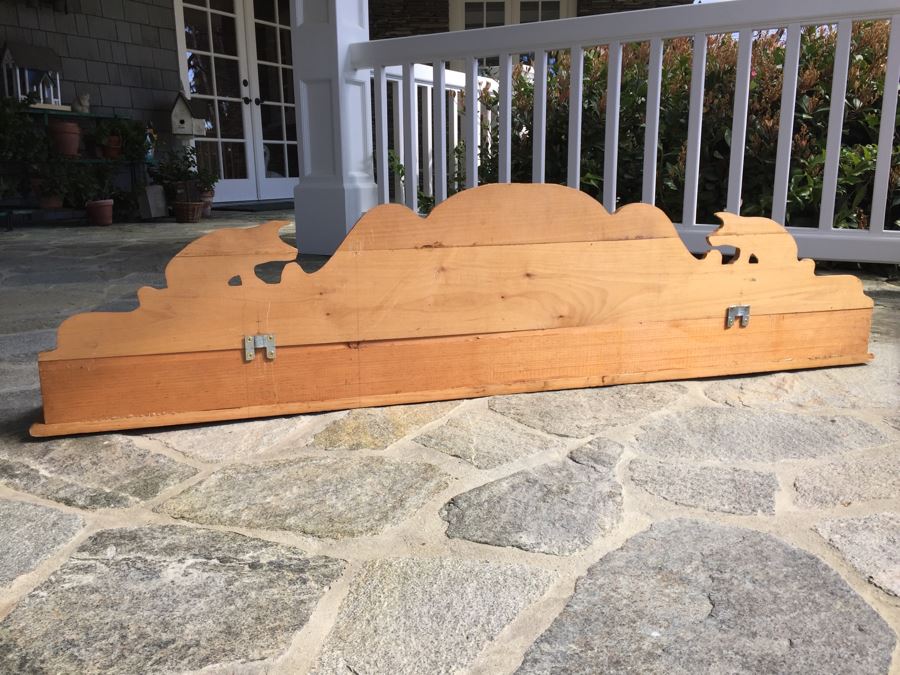 Wooden Wall Shelf With Carved Pigs 60'W X 9'D X 14'H [Photo 5]