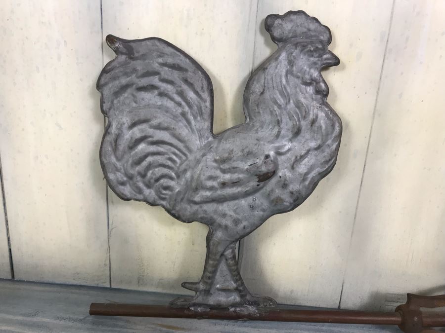 Antique Metal Rooster Weather Vane 26'L X 10.5'H [Photo 2]