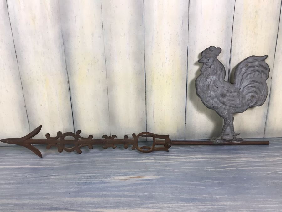 Antique Metal Rooster Weather Vane 26'L X 10.5'H [Photo 6]