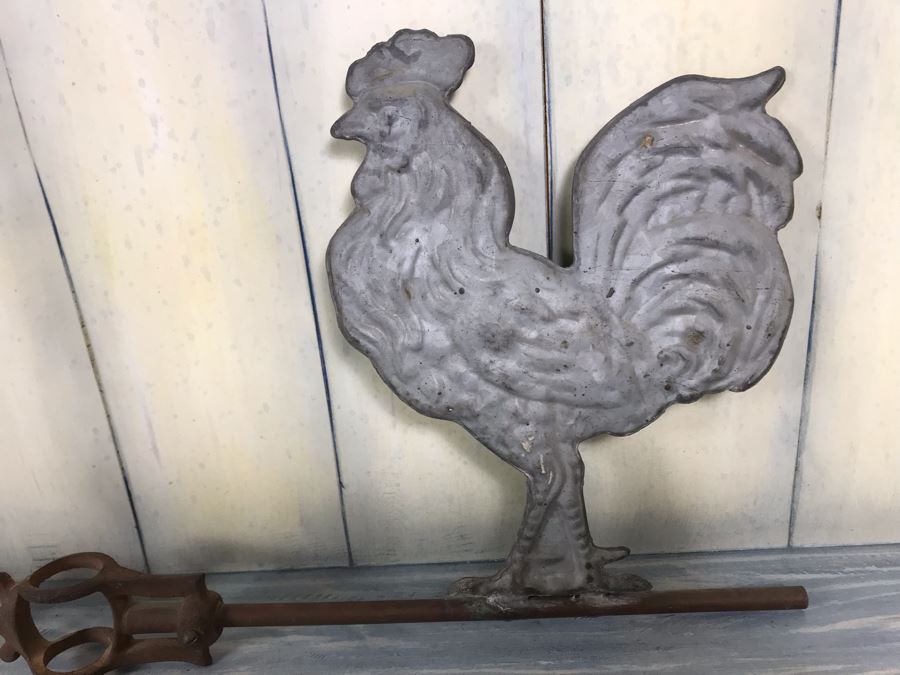 Antique Metal Rooster Weather Vane 26'L X 10.5'H [Photo 7]