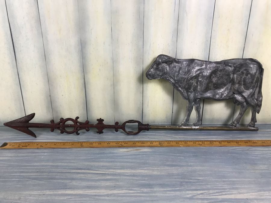 Antique Metal Cow Weather Vane 9171 30'L [Photo 10]