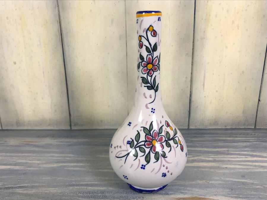 Signed Antique Henriot Quimper French Faience Hand Painted Vase 7'H [Photo 2]