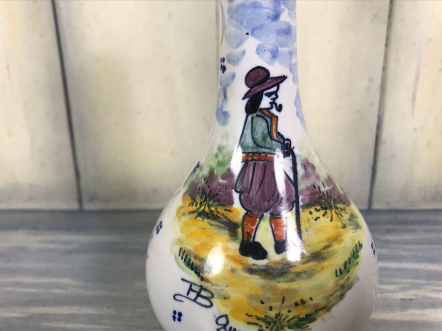 Signed Antique Henriot Quimper French Faience Hand Painted Vase 7'H [Photo 7]