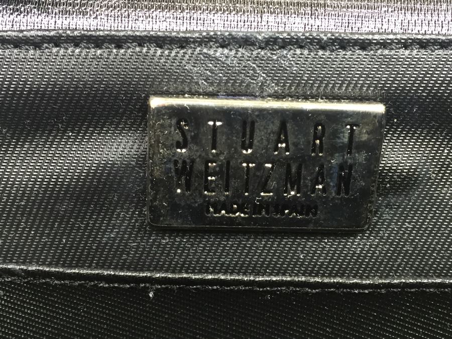 Stuart Weitzman Ladies Silver Heels Shoes Size 10 And Matching Handbag With Original Boxes [Photo 8]