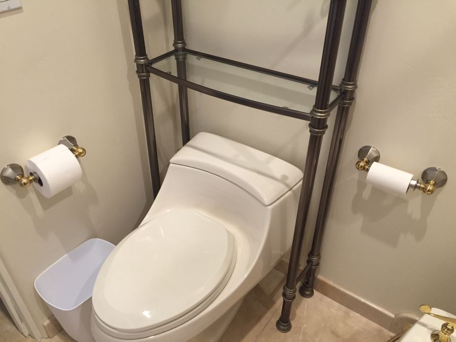 Metal Shelf Rack With Glass Shelves [Photo 2]