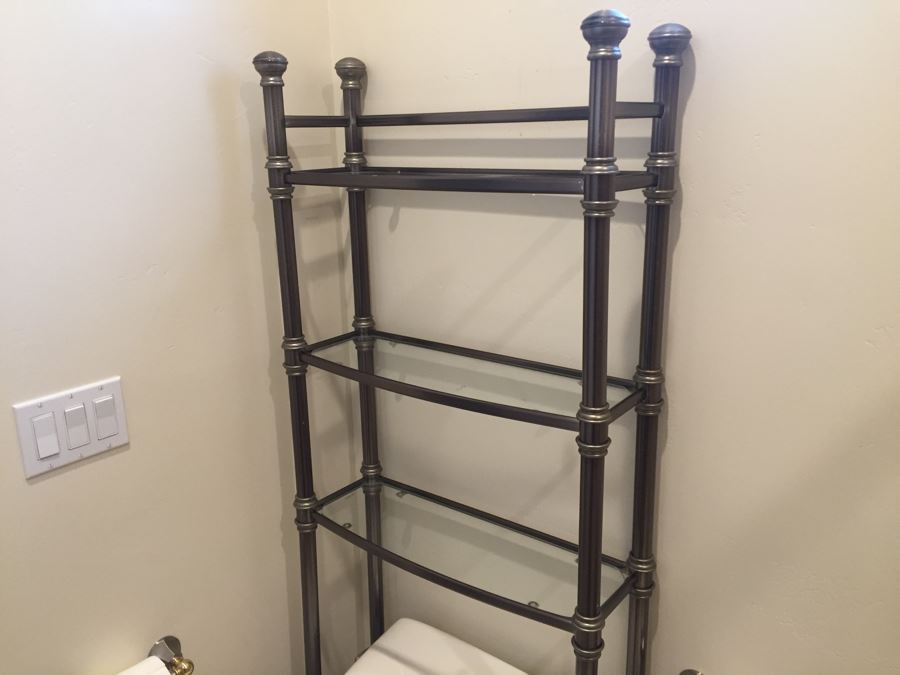 Metal Shelf Rack With Glass Shelves [Photo 3]