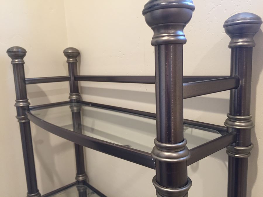 Metal Shelf Rack With Glass Shelves [Photo 5]