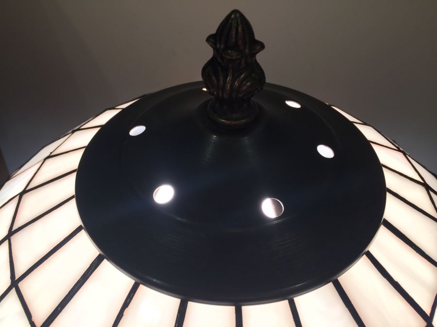 Contemporary Metal Lamp With Stained Glass Lamp Shade [Photo 6]
