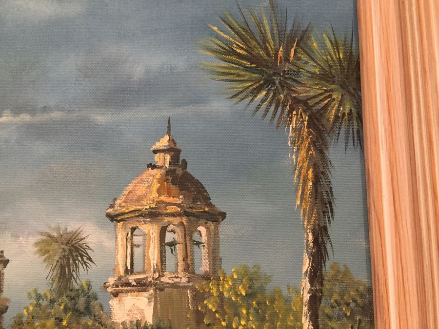 Original Painting Of Village Landscape Scene Signed Morales 28'W X 24'H [Photo 7]