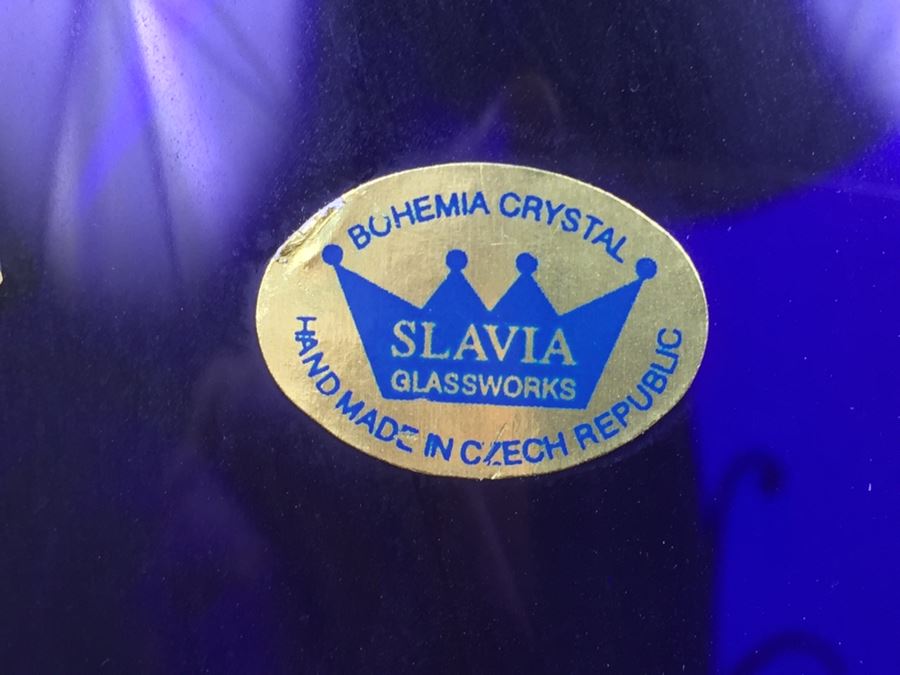 Large Bohemia Crystal Slavia Glassworks Vase Hand Made In Czech Republic 20'H [Photo 10]