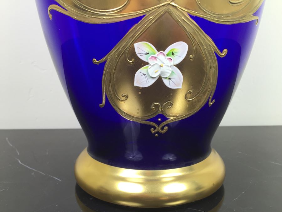 Large Bohemia Crystal Slavia Glassworks Vase Hand Made In Czech Republic 20'H [Photo 5]