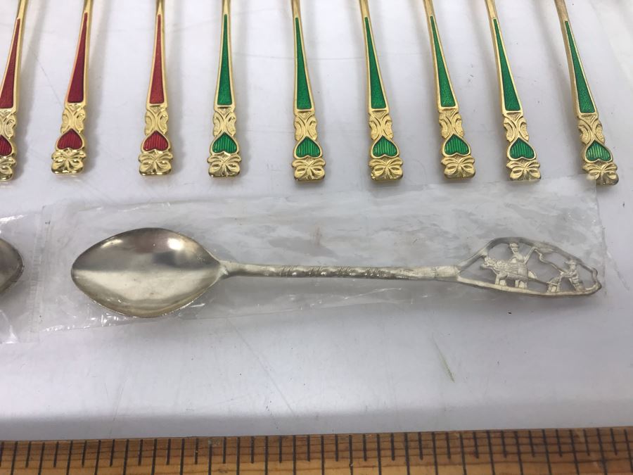 Collection Of Various Spoons From The Far East And Brazil And Brass Bamboo Style Forks [Photo 10]