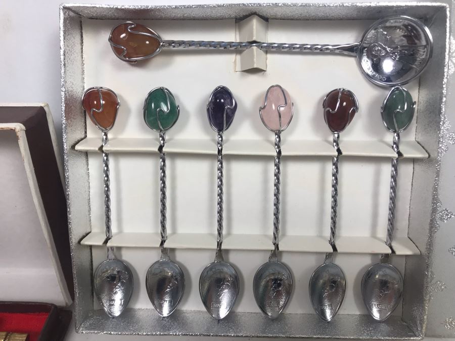 Collection Of Various Spoons From The Far East And Brazil And Brass Bamboo Style Forks [Photo 5]