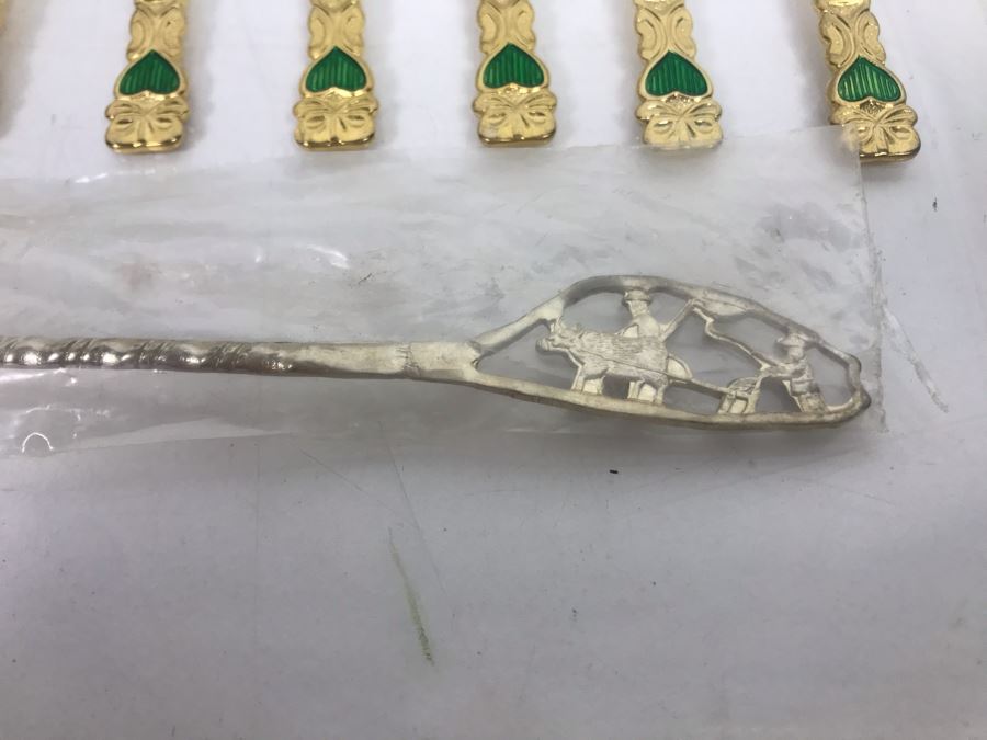 Collection Of Various Spoons From The Far East And Brazil And Brass Bamboo Style Forks [Photo 11]