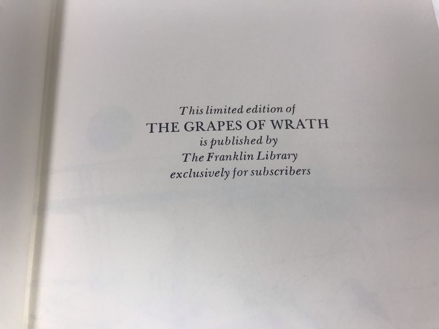 Vintage 1975 The Franklin Library Hardcover Book The Grapes Of Wrath By John Steinbeck [Photo 4]