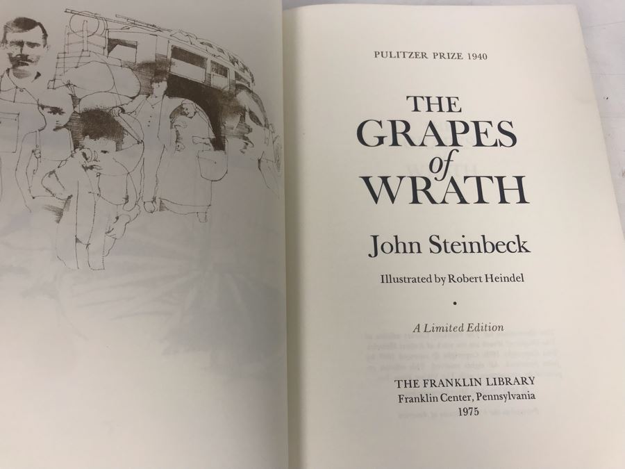 Vintage 1975 The Franklin Library Hardcover Book The Grapes Of Wrath By John Steinbeck [Photo 5]