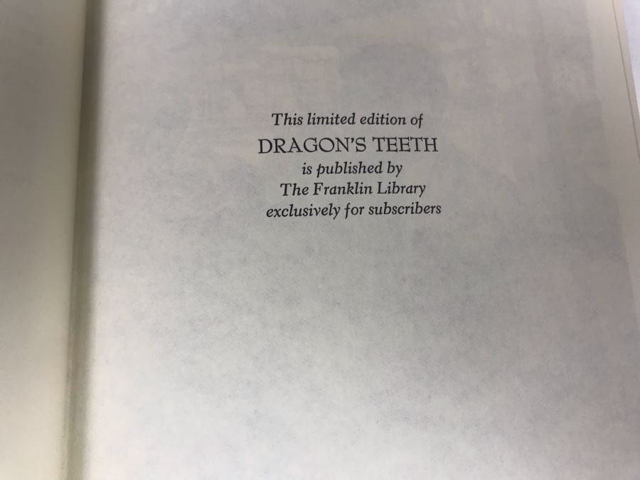 JUST ADDED - Set Of (3) The Franklin Library Hardcover Books: A Fable By William Faulkner, Dragon's Teeth By Upton Sinclair And The Bridge Of San Luis Rey By Thornton Wilder [Photo 6]