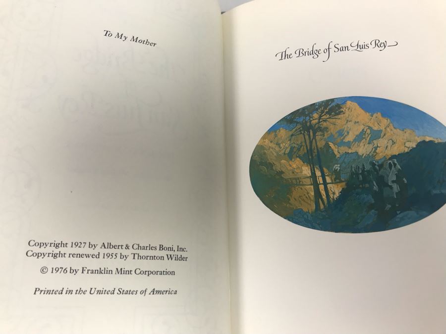 JUST ADDED - Set Of (3) The Franklin Library Hardcover Books: A Fable By William Faulkner, Dragon's Teeth By Upton Sinclair And The Bridge Of San Luis Rey By Thornton Wilder [Photo 14]