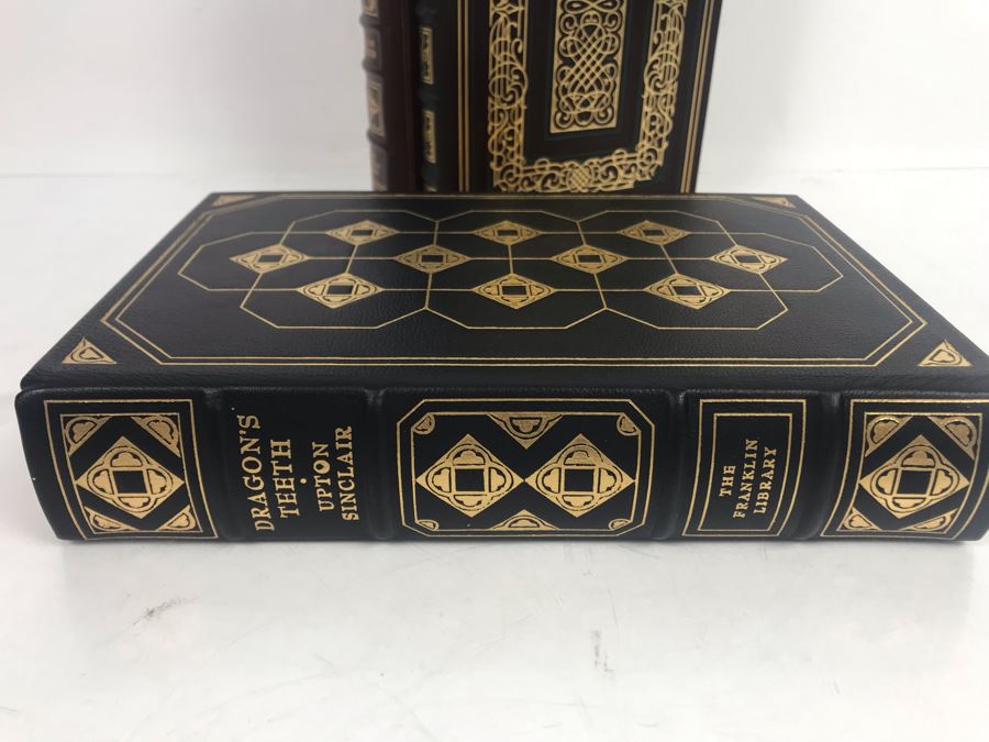 JUST ADDED - Set Of (3) The Franklin Library Hardcover Books: A Fable By William Faulkner, Dragon's Teeth By Upton Sinclair And The Bridge Of San Luis Rey By Thornton Wilder [Photo 5]