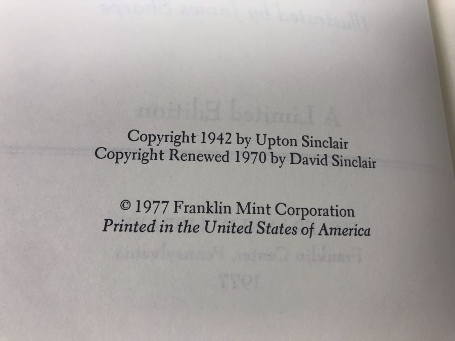 JUST ADDED - Set Of (3) The Franklin Library Hardcover Books: A Fable By William Faulkner, Dragon's Teeth By Upton Sinclair And The Bridge Of San Luis Rey By Thornton Wilder [Photo 8]