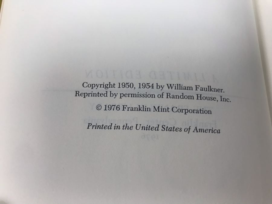JUST ADDED - Set Of (3) The Franklin Library Hardcover Books: A Fable By William Faulkner, Dragon's Teeth By Upton Sinclair And The Bridge Of San Luis Rey By Thornton Wilder [Photo 11]