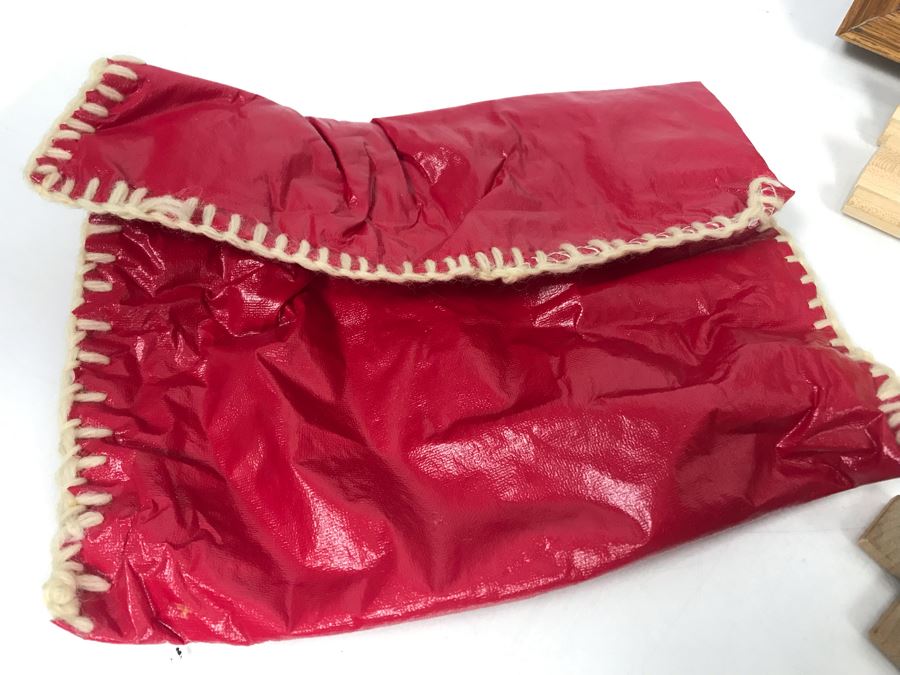 Very Cool Tooled Leather Scrabble Board Game Signed BOB With Wooden Letter Pieces And Official Scrabble Players Dictionary [Photo 10]